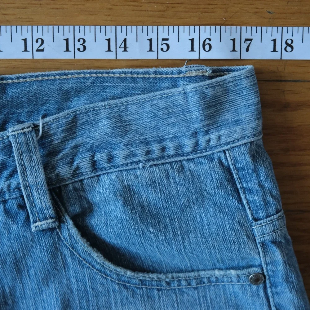 Avirex Denim Shorts Mens Blue Baggy Y2K Streetwear 34 Jorts Streetwear Summer